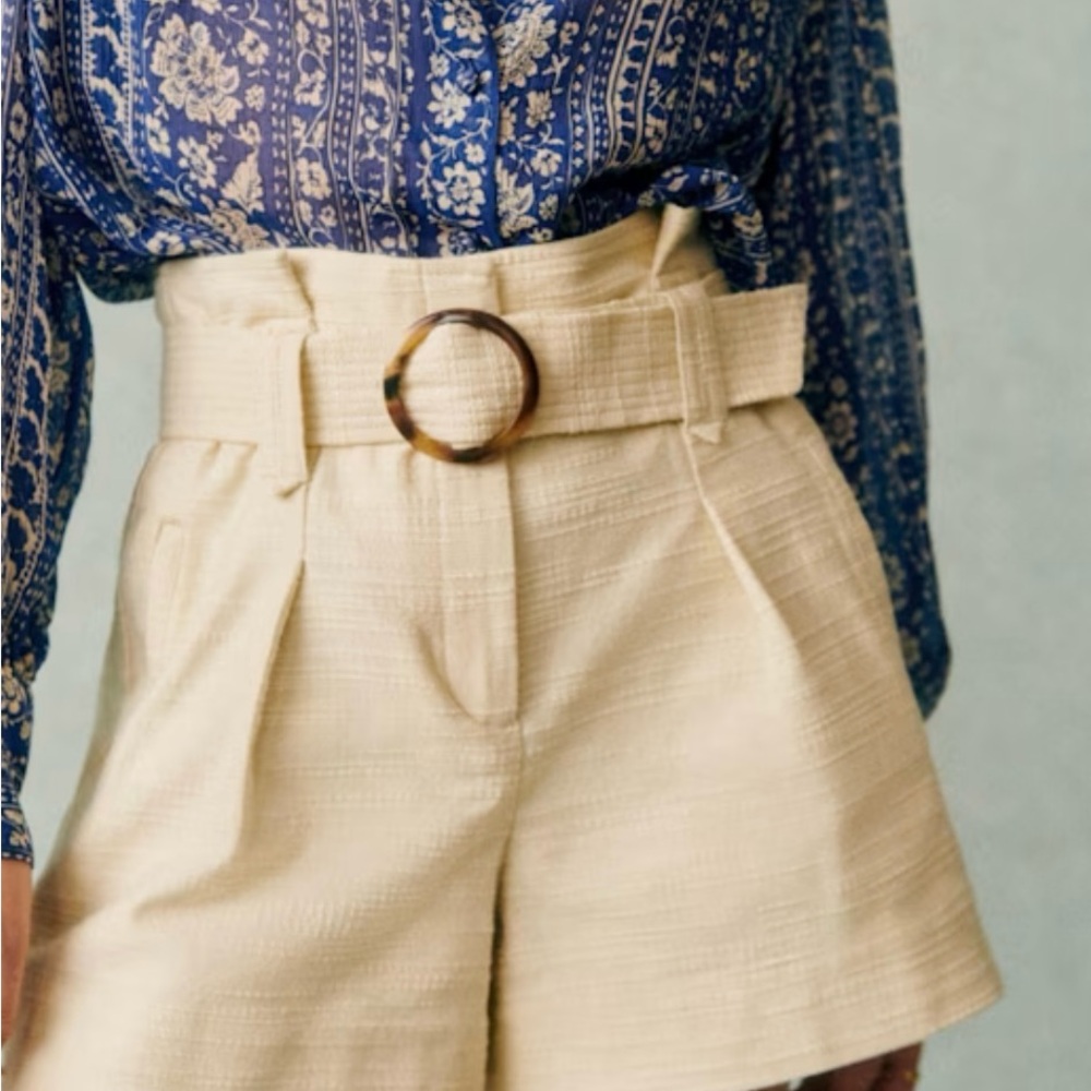 EUC Sezane Rome Shorts with Belt High Waist Classic Shorts